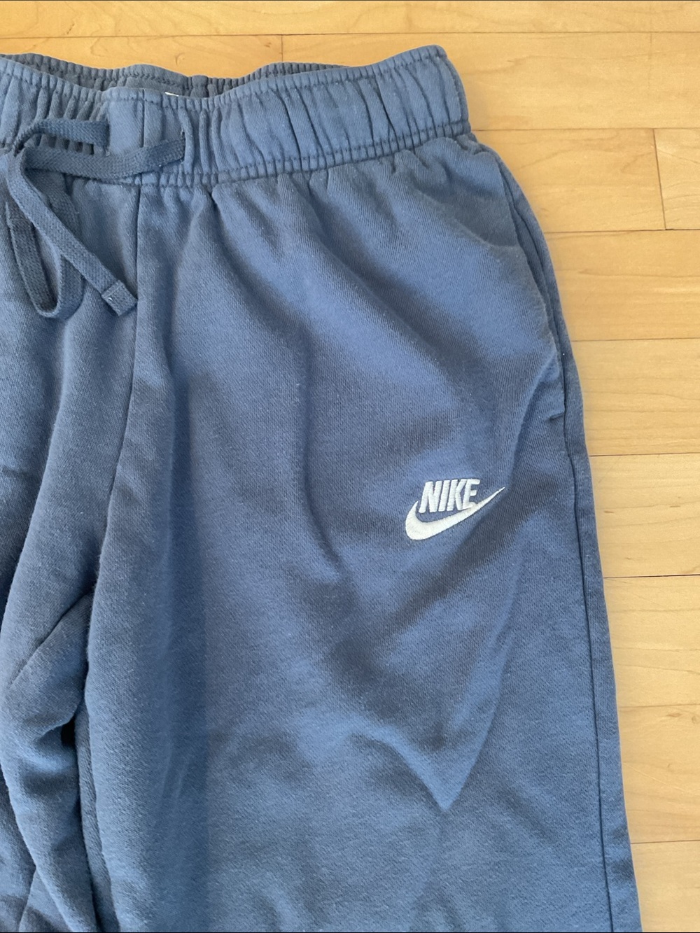 Nike Womens Dark Blue Fleece Joggers with White Logo - Picture 2 of 5